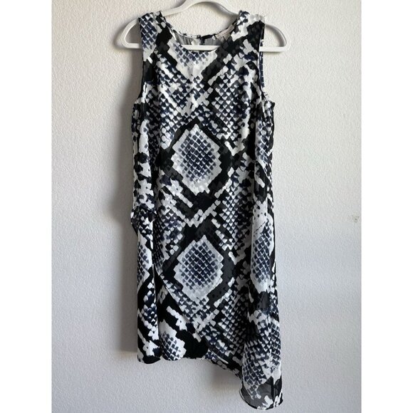 Cb Established 1962 Women’s Navy White  Sleeveless Animal Print Dress Size 6 NEW - Picture 4 of 13